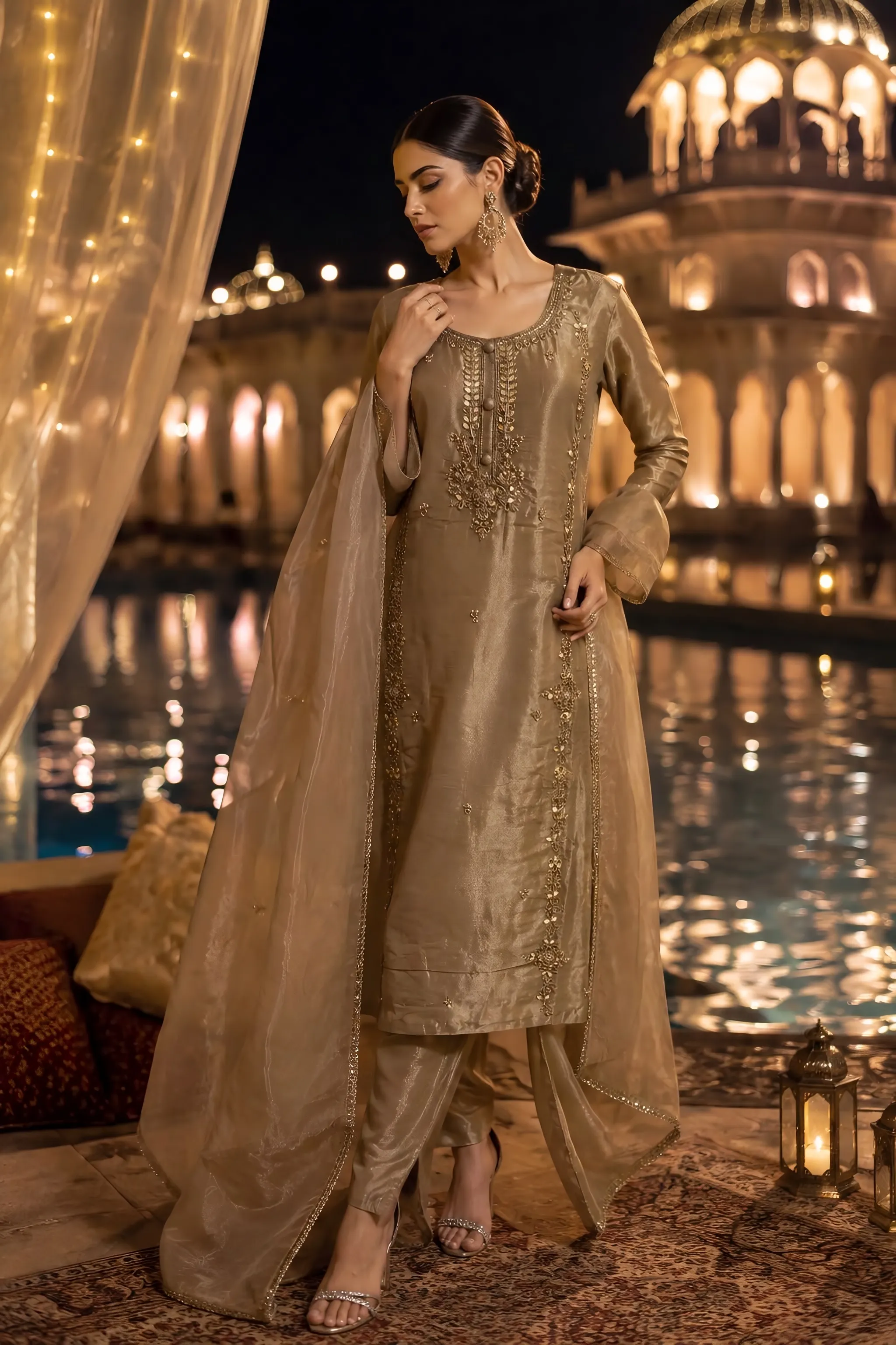 Metallic Bronze Salwar Suit